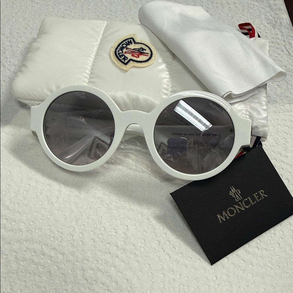 Moncler Ivory Round Sunglasses
